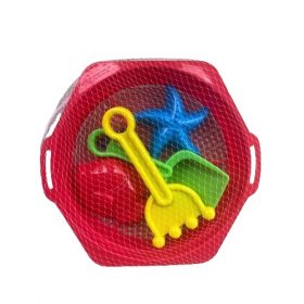 Kids Plastic Beach Sand Sifters - 5 Piece Set - Red