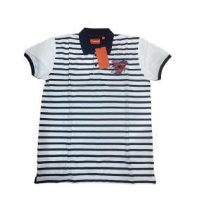 Instaturk Boys Striped Polo Shirt - Black/White
