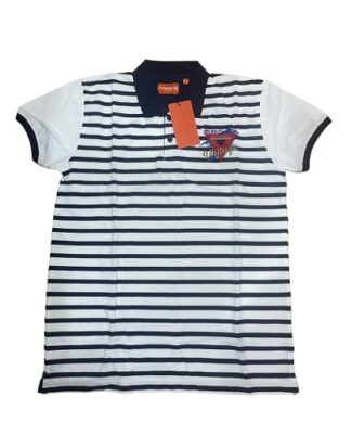 Instaturk Boys Striped Polo Shirt - Black/White
