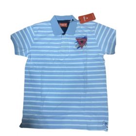 Instaturk Boys Striped Polo Shirt - Baby Blue