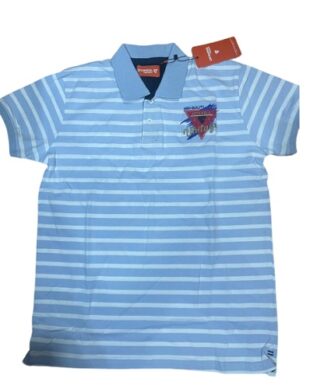 Instaturk Boys Striped Polo Shirt - Baby Blue