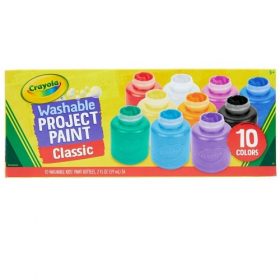Crayola Washable Kids Paint Set - 10 Paint Bottles Assorted Colours