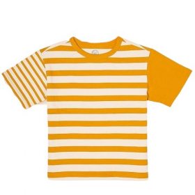 Wonder Nation Boys Oversized Short Sleeve Stripe Shirts - Yellow