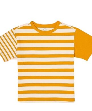 Wonder Nation Boys Oversized Short Sleeve Stripe Shirts - Yellow