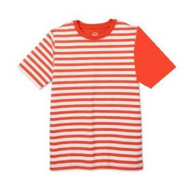 Wonder Nation Boys Oversized Short Sleeve Stripe Shirts - Orange