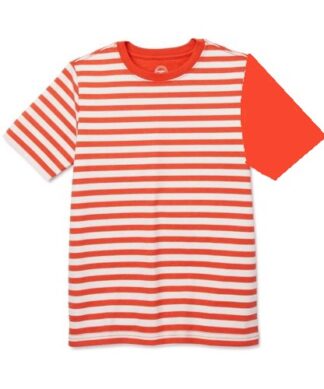 Wonder Nation Boys Oversized Short Sleeve Stripe Shirts - Orange
