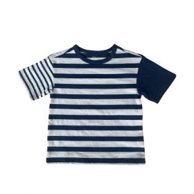 Wonder Nation Boys Oversized Short Sleeve Stripe Shirts - Blue