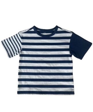Wonder Nation Boys Oversized Short Sleeve Stripe Shirts - Blue