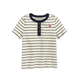 U.S Polo Assn. Boys Henley Stripe T-Shirt