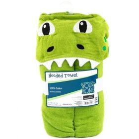 Your Zone Dinosaur Kids Cotton Hooded Towel - Green