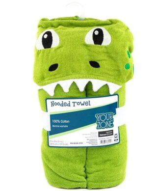 Your Zone Dinosaur Kids Cotton Hooded Towel - Green