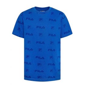 Fila Boys Crewneck Logo Short Sleeve T-shirt - Blue