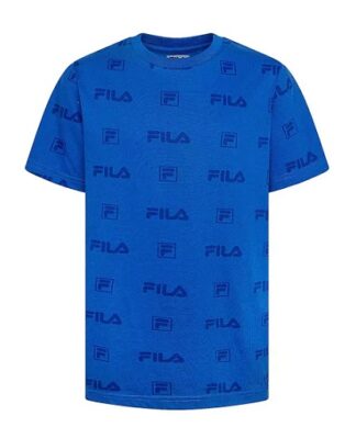 Fila Boys Crewneck Logo Short Sleeve T-shirt - Blue