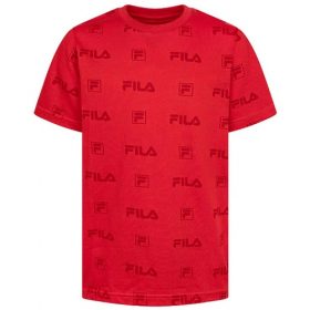 Fila Boys Crewneck Logo Short Sleeve T-shirt - Red
