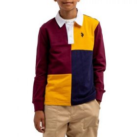 U.S. Polo Assn. Color Block Long Sleeve Rugby Shirt - YWB