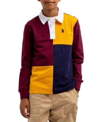 U.S. Polo Assn. Color Block Long Sleeve Rugby Shirt - YWB