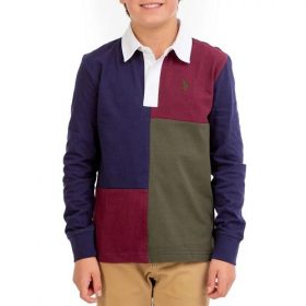 U.S. Polo Assn. Color Block Long Sleeve Rugby Shirt - BGW