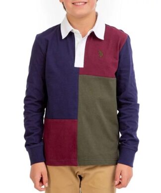U.S. Polo Assn. Color Block Long Sleeve Rugby Shirt - BGW