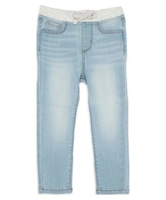 Wonder Nation Baby and Toddler Girls Knit Skinny Jeans Denim - Light Wash Blue