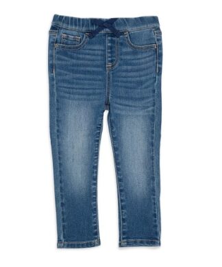 Wonder Nation Baby and Toddler Girls Knit Skinny Jeans Denim - Medium Dark Enzyme