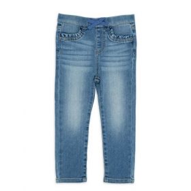 Wonder Nation Baby and Toddler Girls Knit Skinny Jeans Pleated Pocket Denim