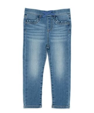 Wonder Nation Baby and Toddler Girls Knit Skinny Jeans Pleated Pocket Denim