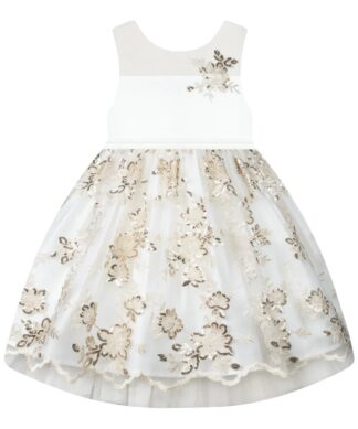 American Princess Girls Cream Embellished Special Occasion Dress