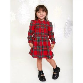 Wonder Nation Baby Girls Christmas Plaid Smocked Dress