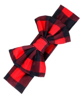 Wonder Nation Girls Christmas Plaid -Hairband Wrap