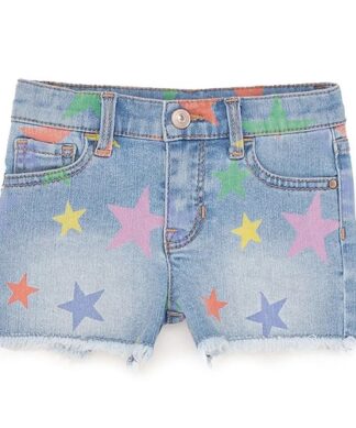 Wonder Nation Girls Star Print Denim Shorts