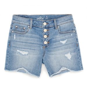 Jordache Girls Midi Destructed Jeans Short- Blue Denim - KIDS BESTPRICE