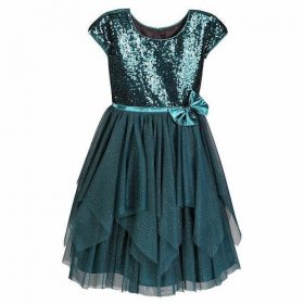 Jona Michelle Girls Sequin Special Occasion Dress, Green