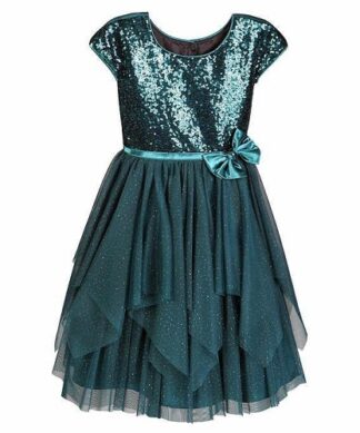 Jona Michelle Girls Sequin Special Occasion Dress, Green