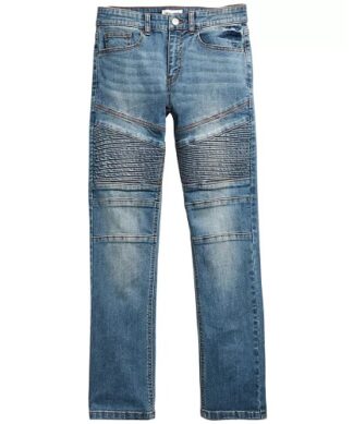 Big Boys Speedy Slim-Fit Stretch Moto Jeans - Medium Wash