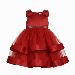 Blueberi Boulevard Toddler Girls Red Embellished Special Occasion Dress