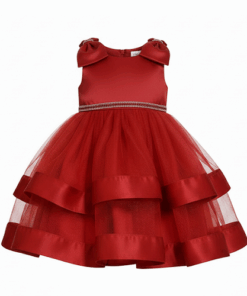 Blueberi Boulevard Toddler Girls Red Embellished Special Occasion Dress