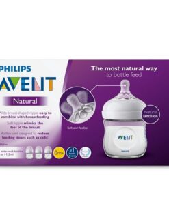 Philips Avent Natural Baby Feeding Bottle Clear 4oz - 3 Pack. 0m+