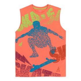 Athletic Works Boys Graphic Muscle Jersey Tank Top - Neon Orange