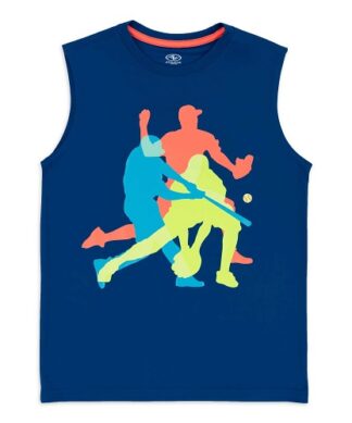 Athletic Works Boys Graphic Muscle Jersey Tank Top - Blue