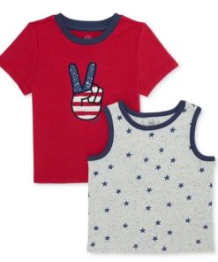 Americana Kids Toddler Boys T-shirt and Tank Top Set