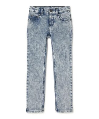 Wonder Nation Boys Relax Slim Knit Jeans Pant- Blue Stone Wash