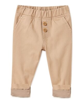 Garanimals Baby Boys Roll Cuffs Chinos Pant - Khaki Brown