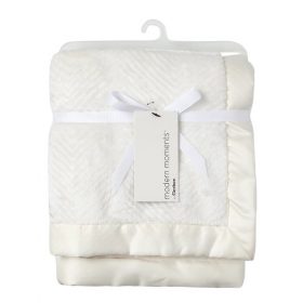 Modern Moments by Gerber Infant Baby Boy or Girl Herringbone Plush Blanket