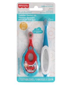 Fisher Price Baby/Toddler Toothbrush, Teething Ring & Gum Massager Dental Set - Brush Buddies