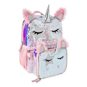 Wonder Nation Girls School Laptop Backpack With Lunch Bag - Unicorn