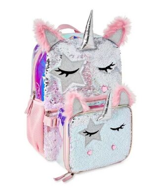 Wonder Nation Girls School Laptop Backpack With Lunch Bag - Unicorn
