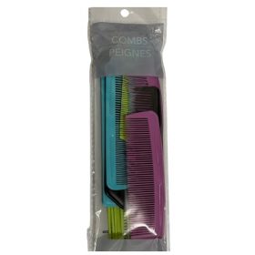 Plain Baby & Kids Assorted Colored Plastic Hair Combs - 12 Pieces