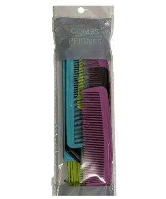 Plain Baby & Kids Assorted Colored Plastic Hair Combs - 12 Pieces