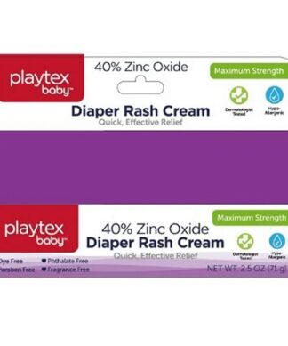 Playtex Baby Maximum Strength Diaper Rash Cream with 40% Zinc Oxide, 2.5 oz