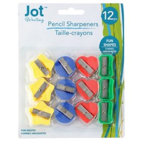 Jot Fun Shaped Pencil Sharpeners, 12 Pieces
